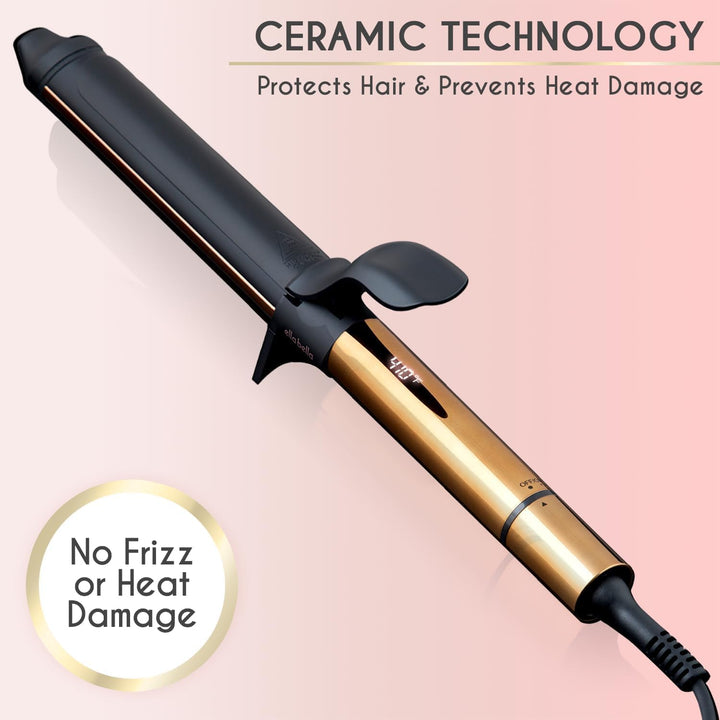 ELLA BELLA® Rizador de pelo de 1.5" \u2022 Rizador de pelo prof...