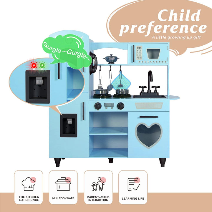 TaoHFE Juego de Cocina de Juguete, Juego de Cocina Azul para Niños...