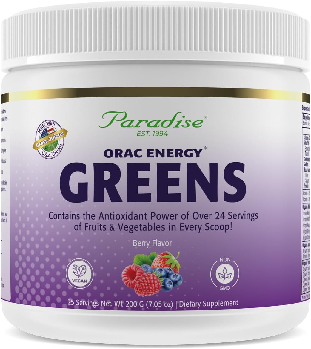 Paradise Herbs ORAC Energy Greens, superalimento en polvo de bayas,...