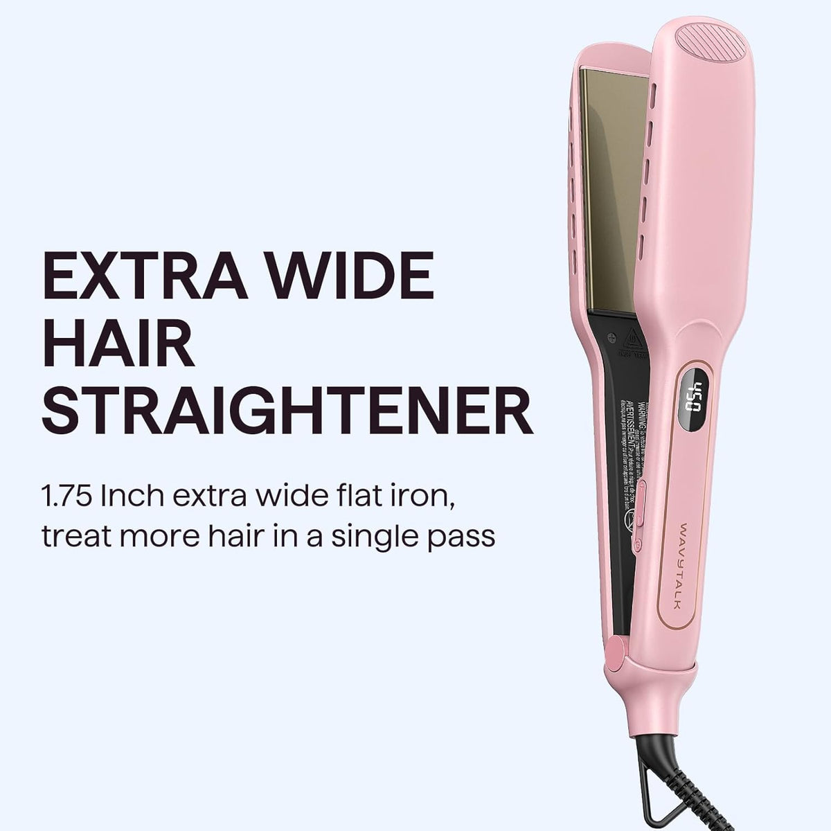 Wavytalk Plancha plana de titanio para cabello húmedo o liso, con v...