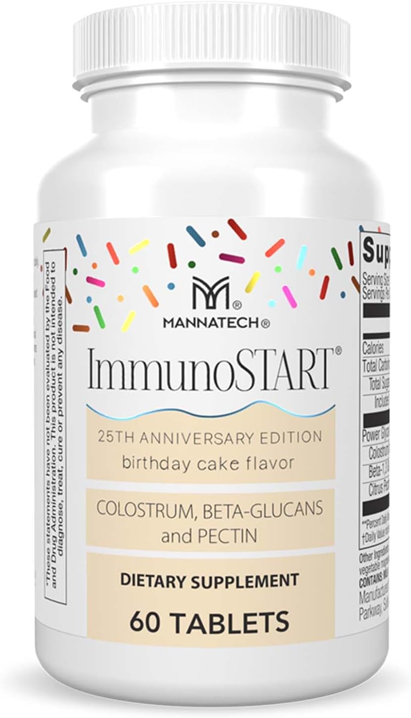 Mannatech - ImmunoSTART - Sabor Pastel de Cumpleaños - Calostro, Be...