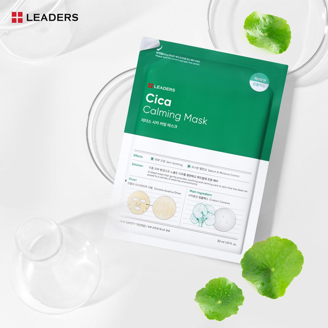 LEADERS Insolution - Mascarilla calmante de cica - Alivio calmante...