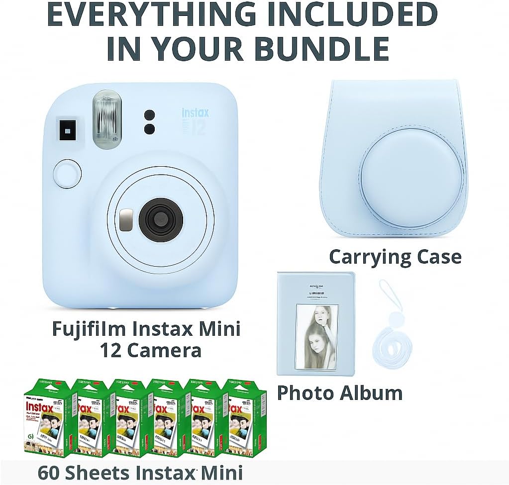 Cámara instantánea Fujifilm Instax Mini 12 en color blanco arcilla...