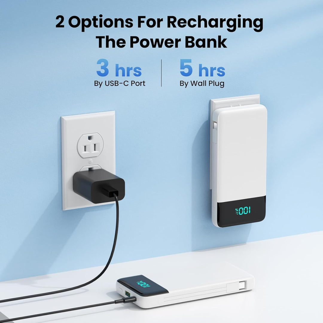 Cargador portátil para iPhone, 13800 mAh Slim Power Bank con cables...