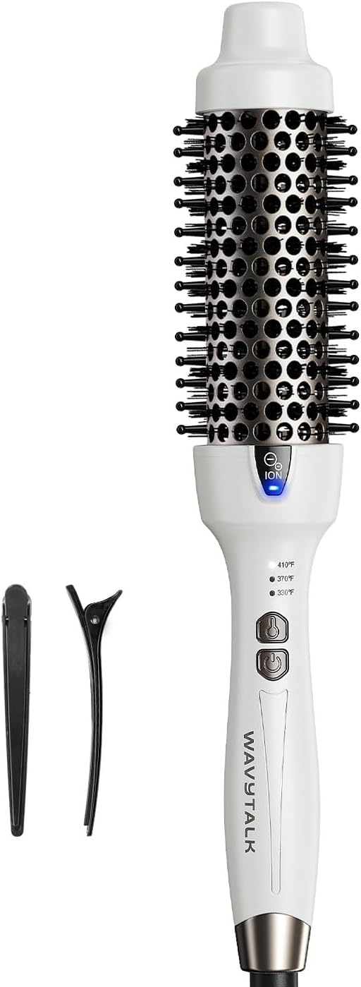 Wavytalk Cepillo térmico, cepillo redondo térmico iónico de 1.5 pul...
