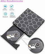 ASHDOL Unidad externa de CD y DVD, 8 en 1 USB 3.0 y lector de disco...