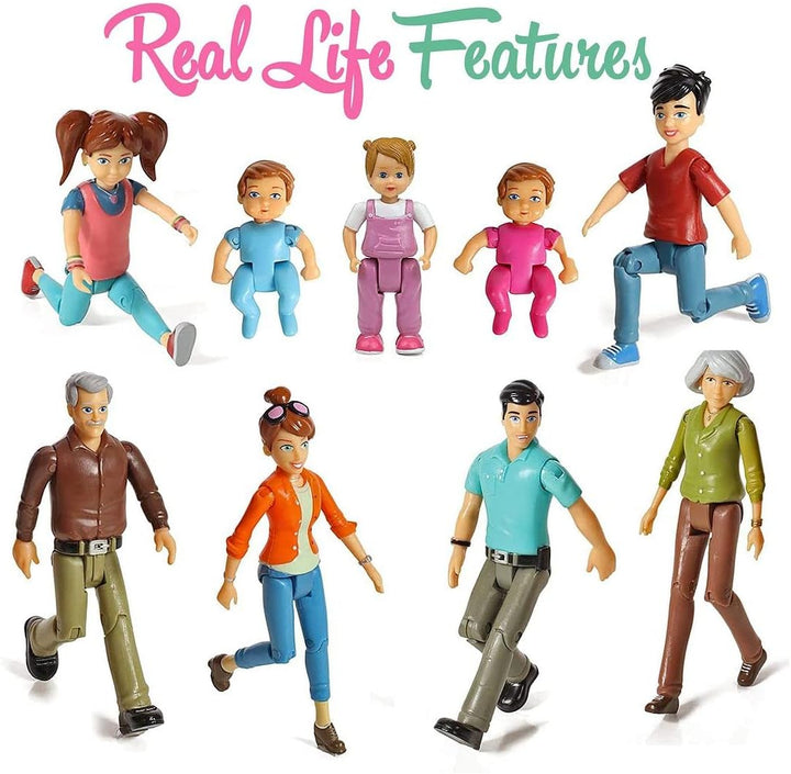 Beverly Hills Sweet Li'l Family - Juego de 9 figuras flexibles...
