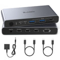 Conmutador KVM USB C 1 Monitor 2 Computadoras - 3 Puertos USB 3.0 4K