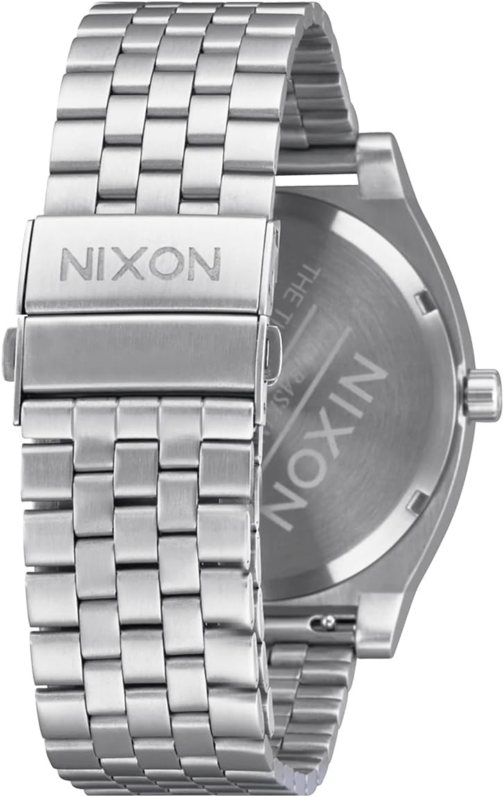 NIXON Time Teller Solar A1369 - Reloj analógico para hombre con energía solar resistente al agua de 100 m (esfera del reloj de 40.5 mm, correa de acero inoxidable de 20 mm con 5 eslabones)