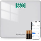 LEPULSE Báscula digital de baño de 550 libras para IMC de peso corporal con