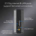 NETGEAR Nighthawk WiFi 7 Router RS200, hasta 2500 pies cuadrados, 6.5 Gbps