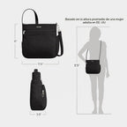 Travelon Bolso bandolera clásico antirrobo Norte/Sur