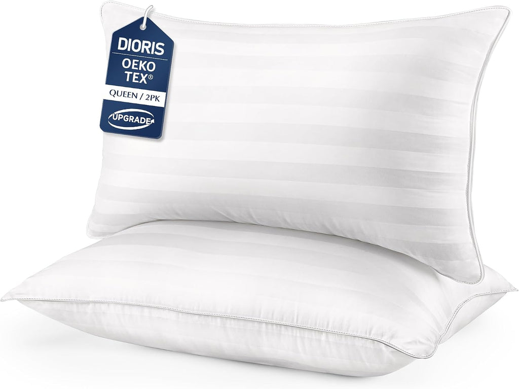 Juego de 2 almohadas de cama suaves para dormir mullidas tamaño