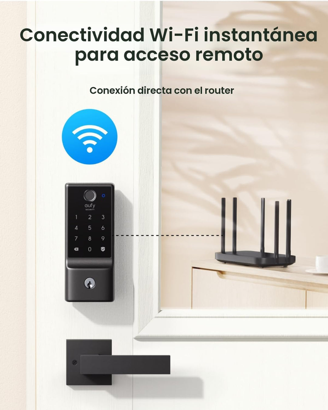 eufy Security - Cerradura inteligente C220 con manija de puerta, ce...