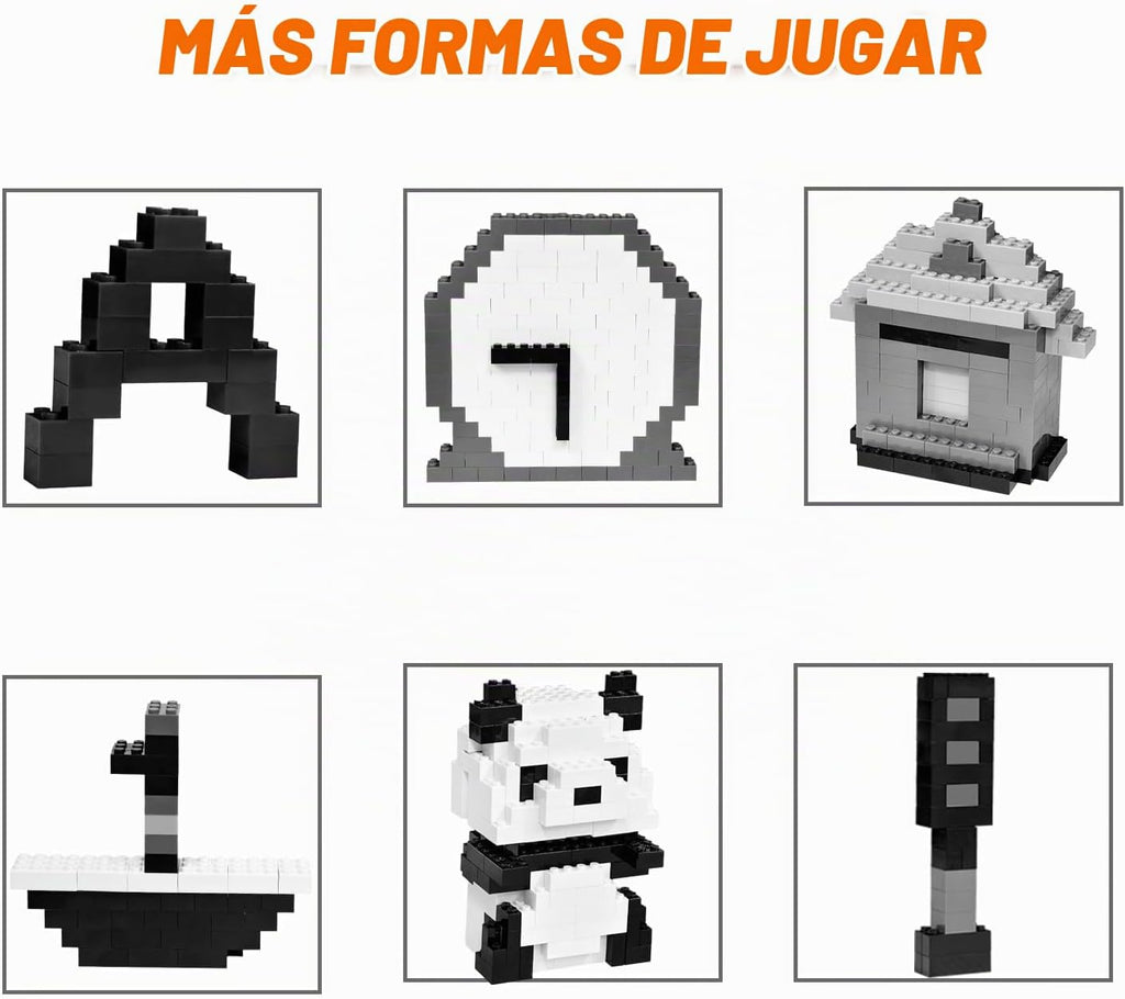 Lote de 1000 Piezas Bloques de Construcción, Juego Clásico de Bloques Básicos