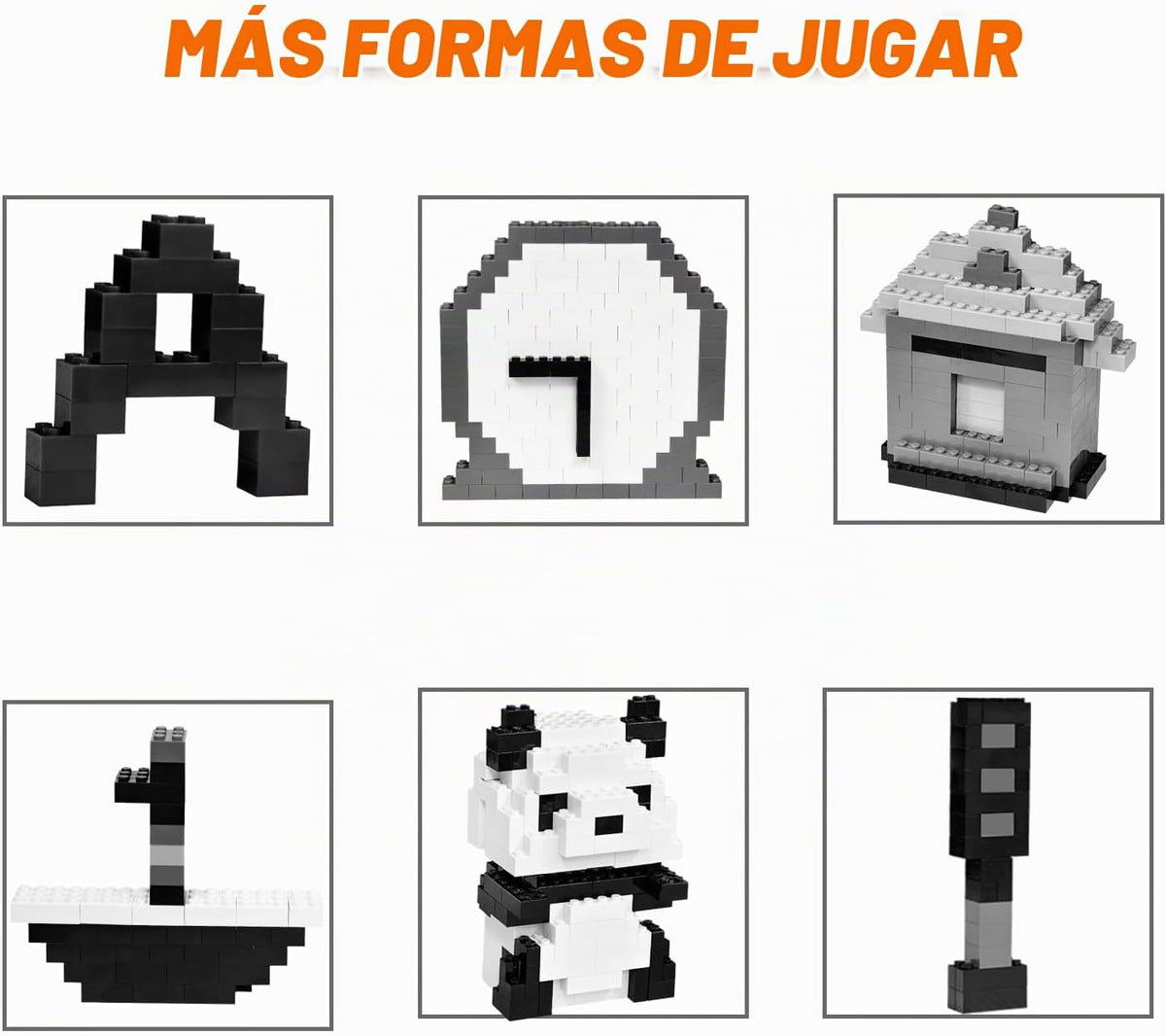 Lote de 1000 Piezas Bloques de Construcción, Juego Clásico de Bloques Básicos