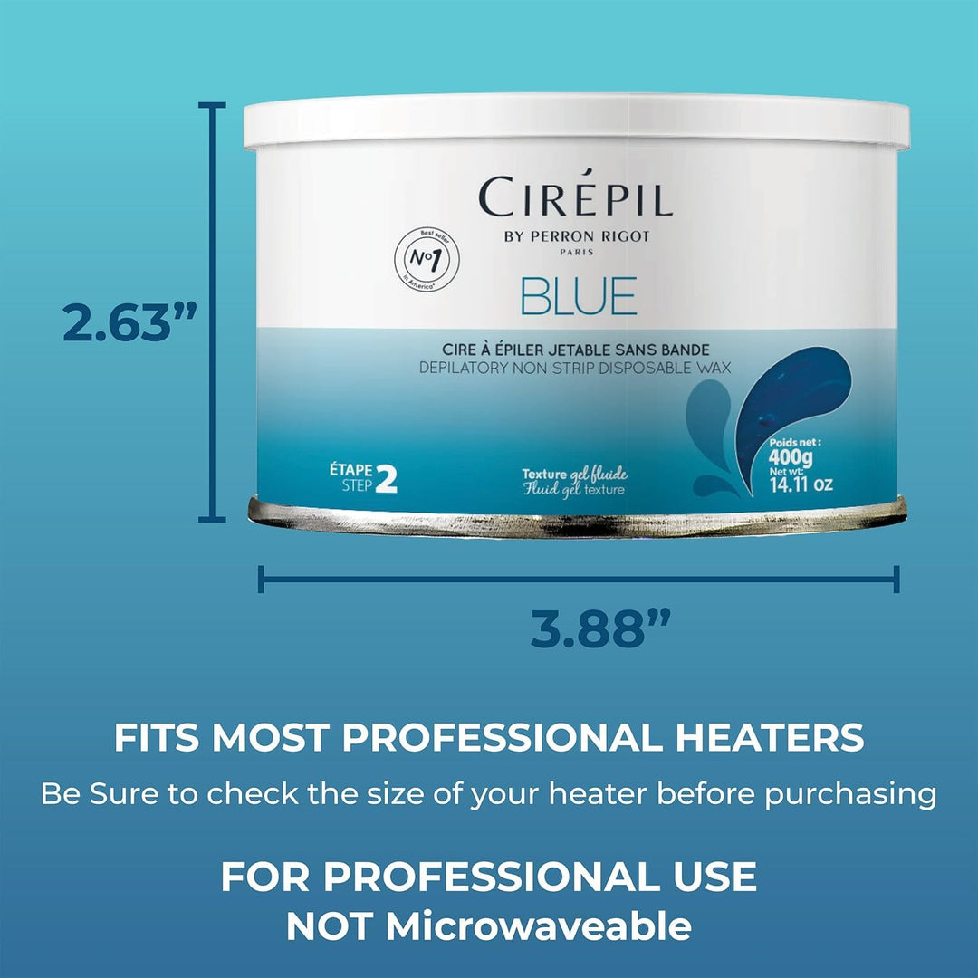 Cirepil - Azul - Lata de cera dura de 400g \/ 14.11 oz - Cera para...