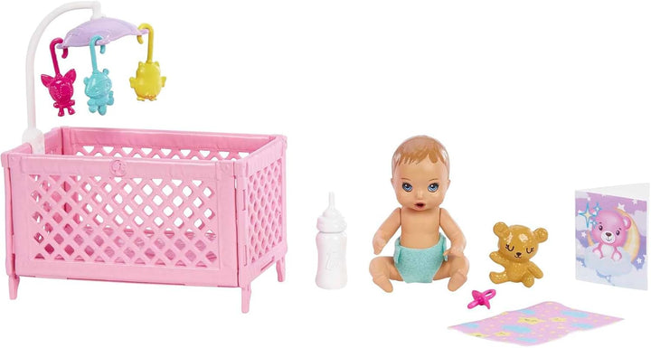 Barbie Skipper Babysitters Inc - Juego de juguete para cuna con muñ...
