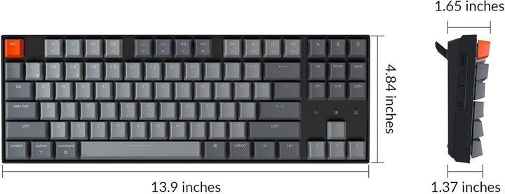 Keychron Teclado mecánico inalámbrico K8 Tenkeyless para Mac, retro...