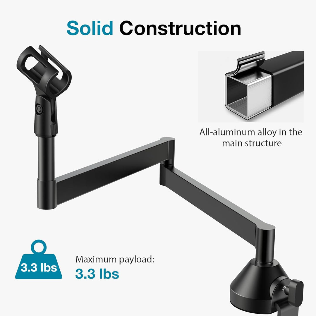 InnoGear Brazo de Micrófono de Perfil Bajo, Soporte de Brazo de Mic...