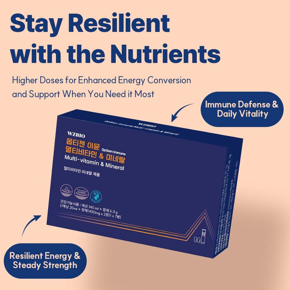 WZBIO Optizen Immune - Multivitamínico y mineral con vitamina C, B1...