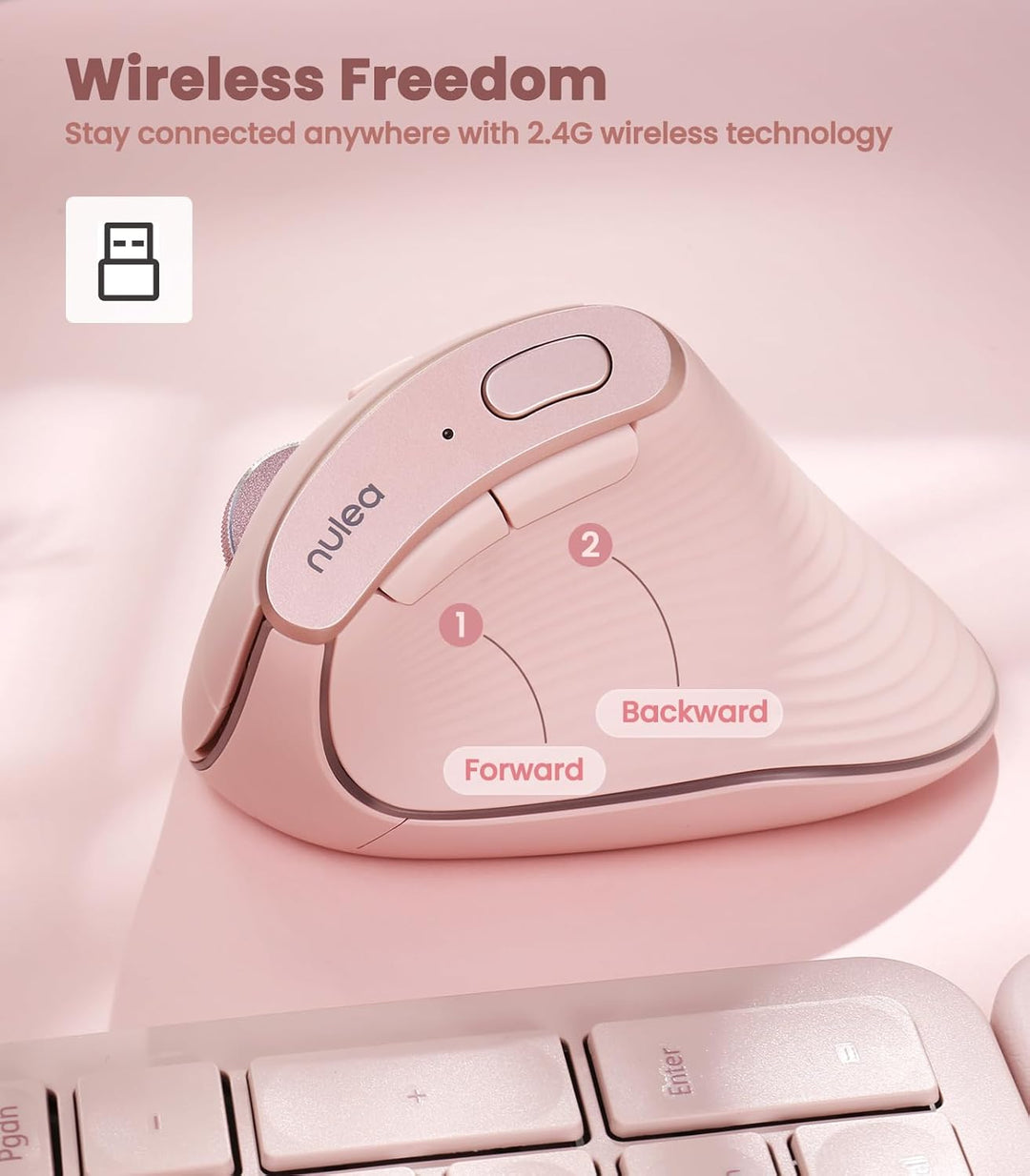 Nulea M510 Ratón Vertical Inalámbrico, Ratón Ergonómico para Seguim...