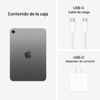 Apple iPad mini (A17 Pro): Apple Intelligence, pantalla de retina líquida de 8.3 pulgadas, 128 GB, Wi-Fi 6E, cámara frontal de 12 MP/trasera de 12 MP, Touch ID, duración de la batería durante todo el día, gris espacial