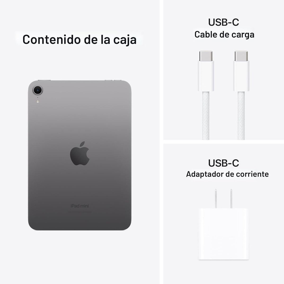Apple iPad mini (A17 Pro): Apple Intelligence, pantalla de retina líquida de 8.3 pulgadas, 128 GB, Wi-Fi 6E, cámara frontal de 12 MP/trasera de 12 MP, Touch ID, duración de la batería durante todo el día, gris espacial
