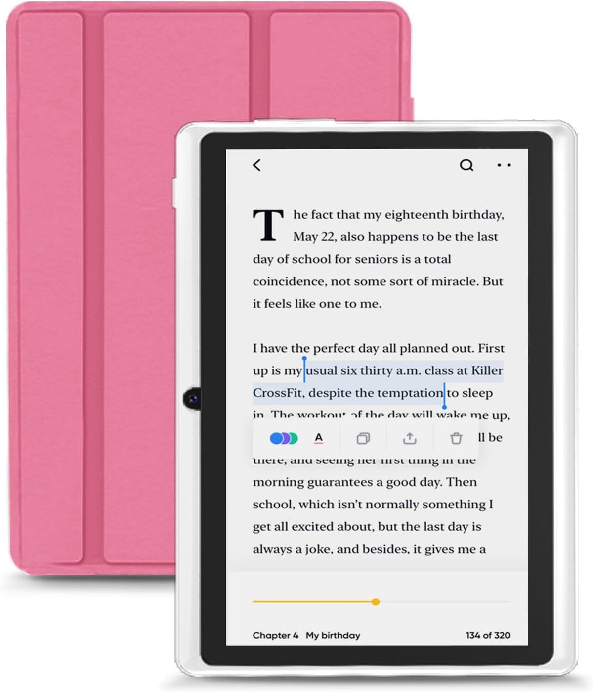 HNVHNV Tablet Android de 7 pulgadas, lector electrónico, 6 GB de RAM, 32 GB de ROM de expansión de 1 TB, procesador de cuatro núcleos, cámara dual, WiFi, Bluetooth, control parental (rosa)