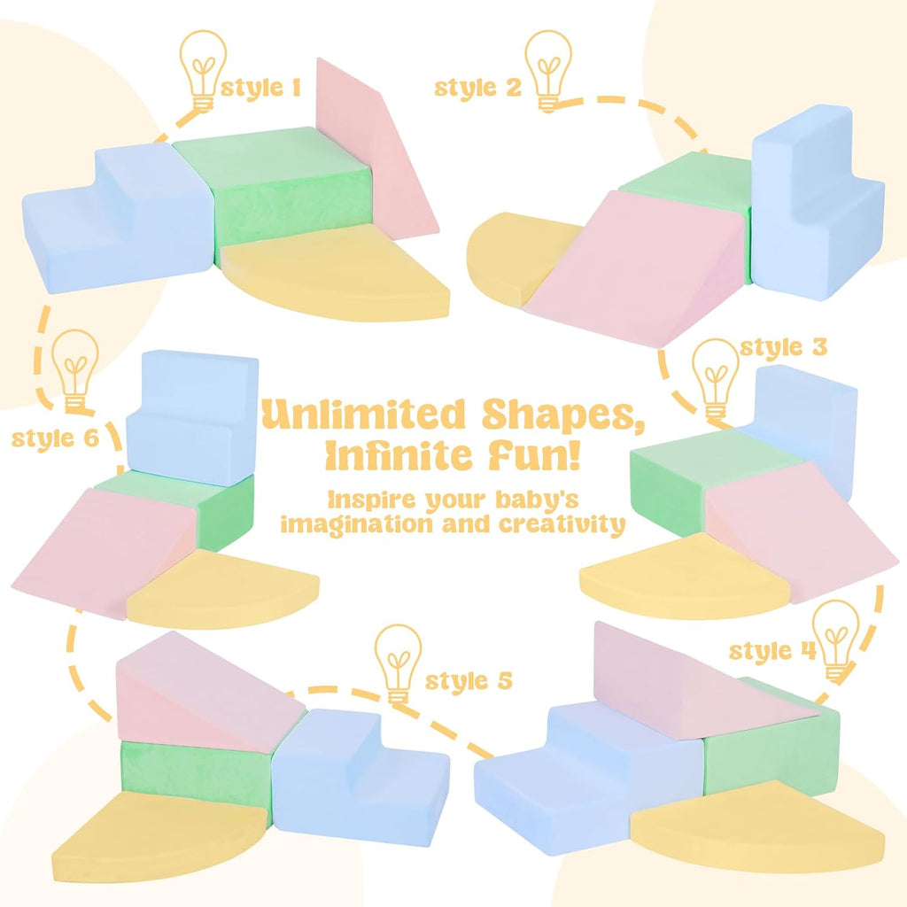 Climbing Toys para 1 Year Old,4-Piece Foam Baby Climbing Blocks para Toddlers