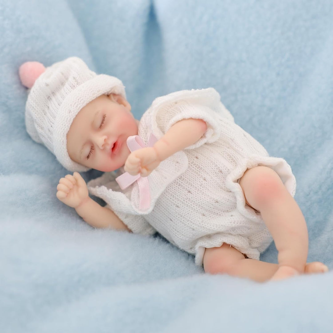 Cloveray Muñeca de bebé Reborn de silicona de 8 pulgadas, suave al...
