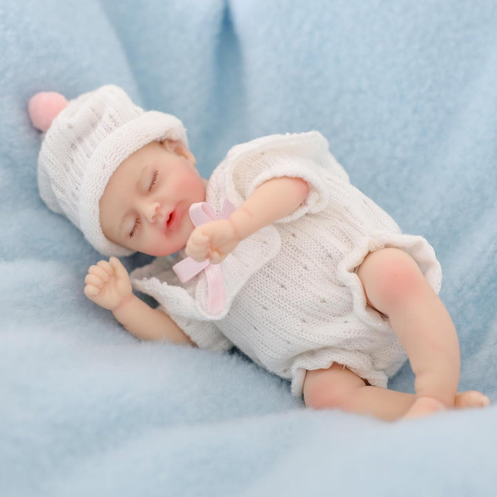 Cloveray Muñeca de bebé Reborn de silicona de 8 pulgadas, suave al...