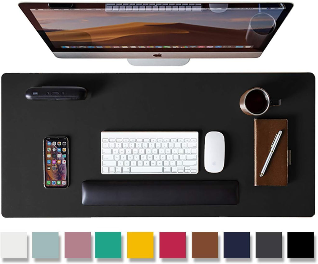 Almohadilla de escritorio de cuero y soporte para monitor