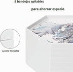 Becko US 8 bandejas de clasificación de rompecabezas con tapa transparente