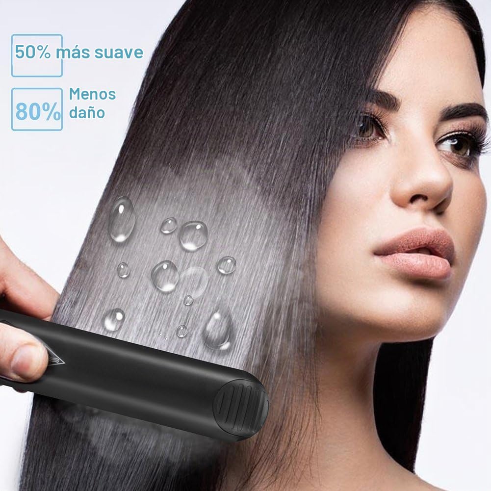 Plancha de pelo profesional de turmalina de cerámica 2 en 1, planch...