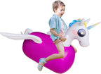 ZHUYNXIR - Juguete inflable de unicornio inflable para niños a partir de 3 años, equipo de juego de salto para interiores y exteriores con mango y alas, divertido caballo animoso de actividad física