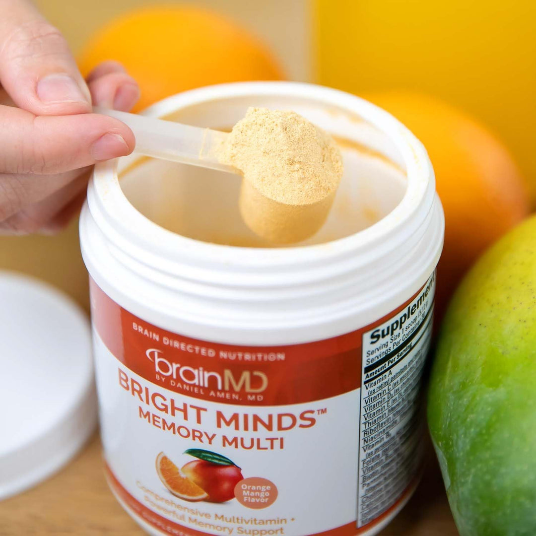 BRAINMD Dr Amen BRIGHT MINDS Memory Multi, sabor naranja y mango, p...