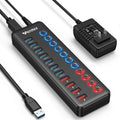 WENTER, 7401, hub USB 3.0 de 11 puertos, alimentado, adaptador 12V/3A