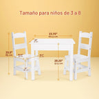 Mesa de Madera Maciza Melissa & Doug y 2 Sillas para Sala de Juegos