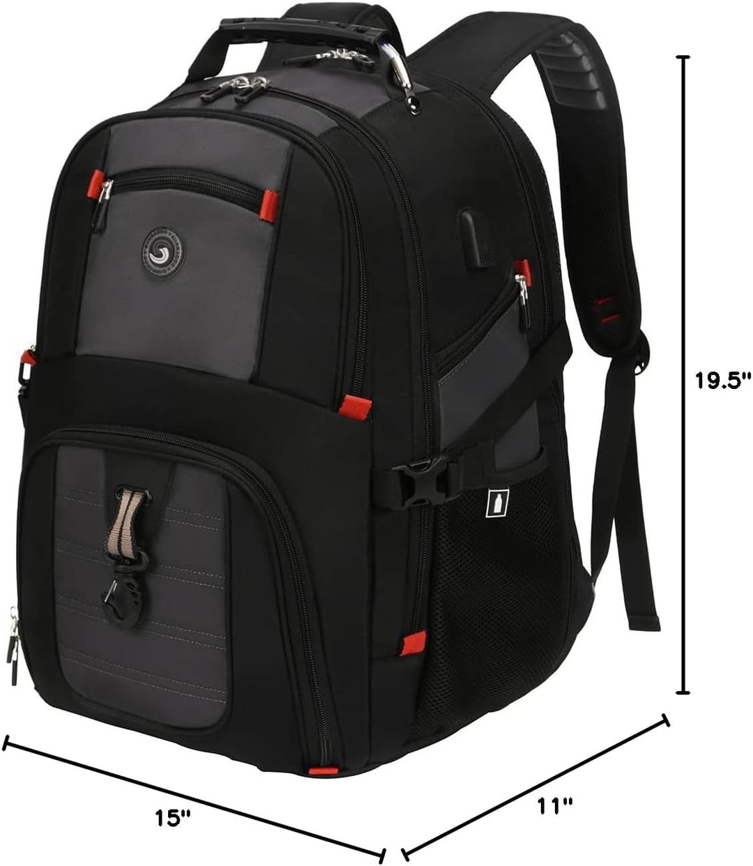 SHRRADOO - Mochila extra grande de 50L para laptop de viaje con pue...
