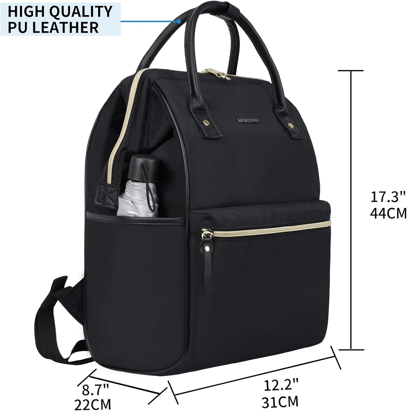 KROSER Mochila para portátil de 17" Mochila elegante repelente...