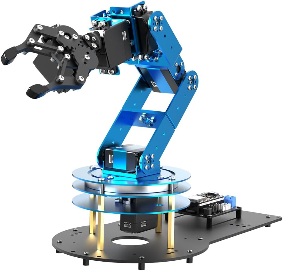 Brazo robótico para Arduino AI Vision Interacción por voz 6DOF Servos en bus serie Brazo robótico inteligente, proyecto STEM educativo y kits de ingeniería, conjunto de ciencia/codificación/programación, kit