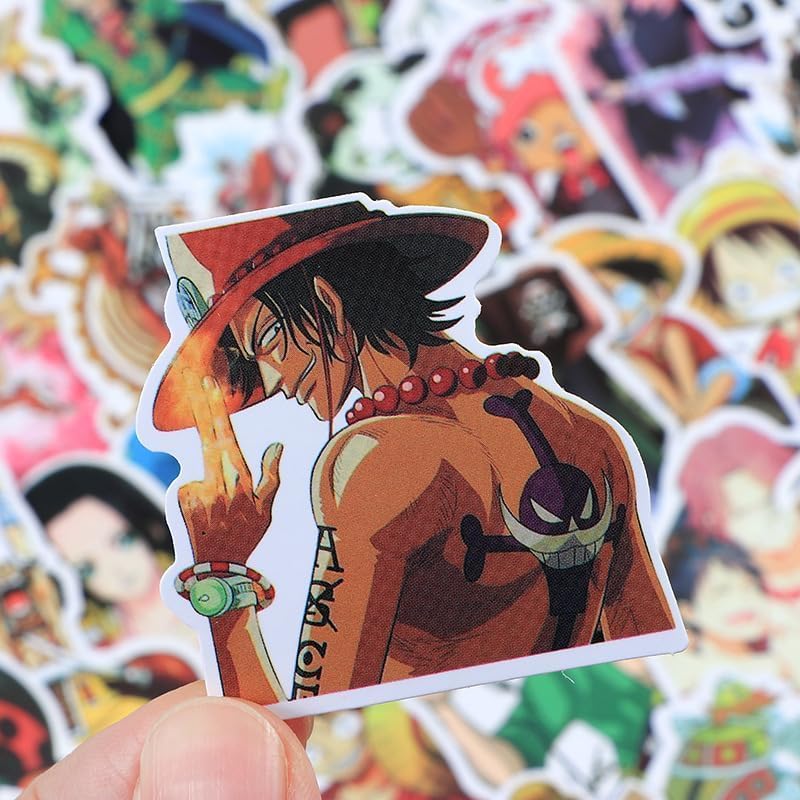 120 piezas de calcomanías de One Piece de dibujos animados