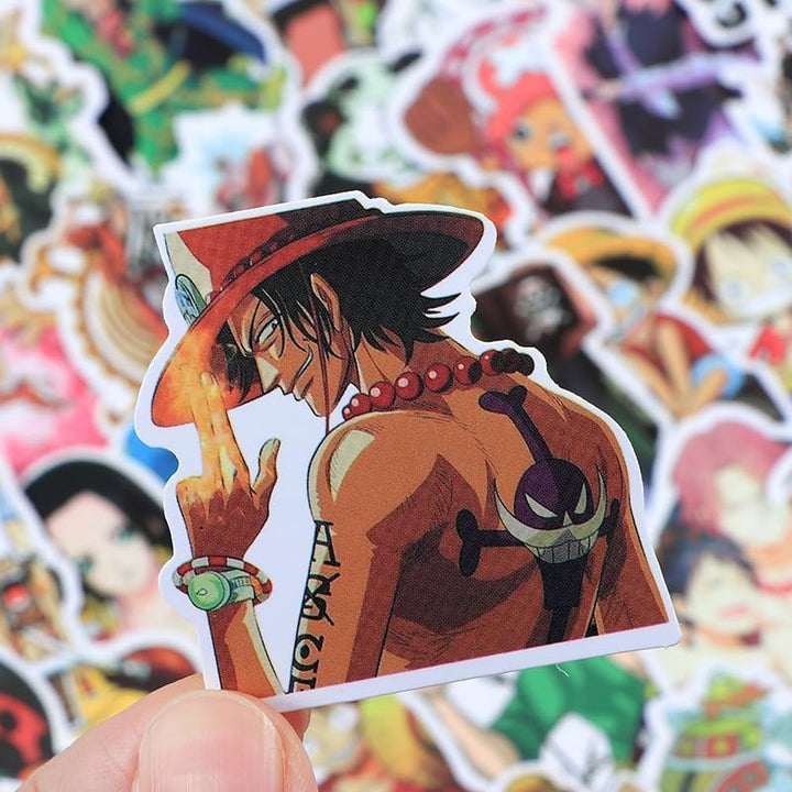120 piezas de calcomanías de One Piece de dibujos animados