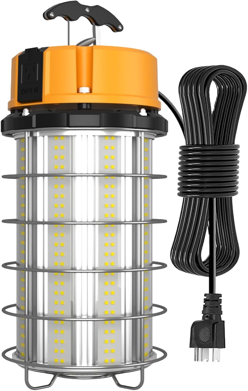 Lámpara Luz de Trabajo Temporal LED 250W, Luces de Construcción 5000K 30,000lm Iluminación para Sitio de Trabajo al Aire Libre de 3.05m de Cable IP65 Resistente al Polvo Iluminación Colgante