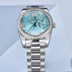 HaiQin Pagani Design - Reloj de cuarzo elegante para mujer, serie de diamantes, correa de acero inoxidable, movimiento japonés, impermeable, ligero, reloj de pulsera de lujo con fecha