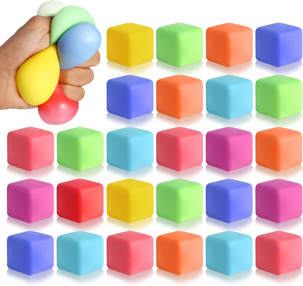 40 paquetes de juguetes para la ansiedad de cubo de estrés de elevación lenta, juguetes sensoriales de bolas blandas para niños y adultos, juguetes de ansiedad de forma cuadrada para el aula