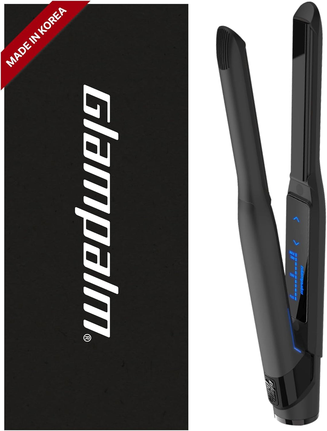 GLAMPALM Plancha para el cabello 0.5" Plancha plana de cerámica...