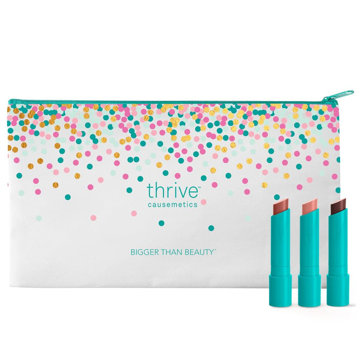 Thrive Causemetics Sheer Strength - Trío de tinte de labios hidrata...