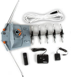 Five Star Antena HDTV amplificada OTA de rotación de 360 grados motorizada para exteriores de 150 millas para 2 televisores - Canales UHF/VHF/1080P Control remoto inalámbrico - Cable coaxial RG6 de 40 pies
